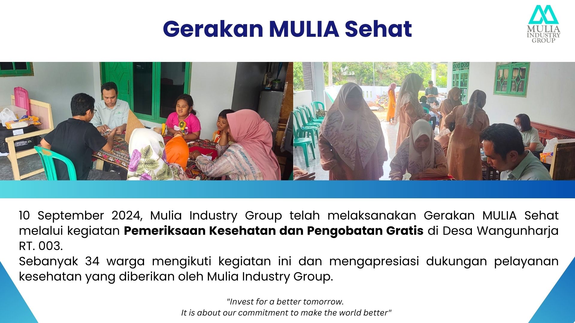 Gerakan MULIA Sehat: Pemeriksaan Kesehatan & Pengobatan Gratis