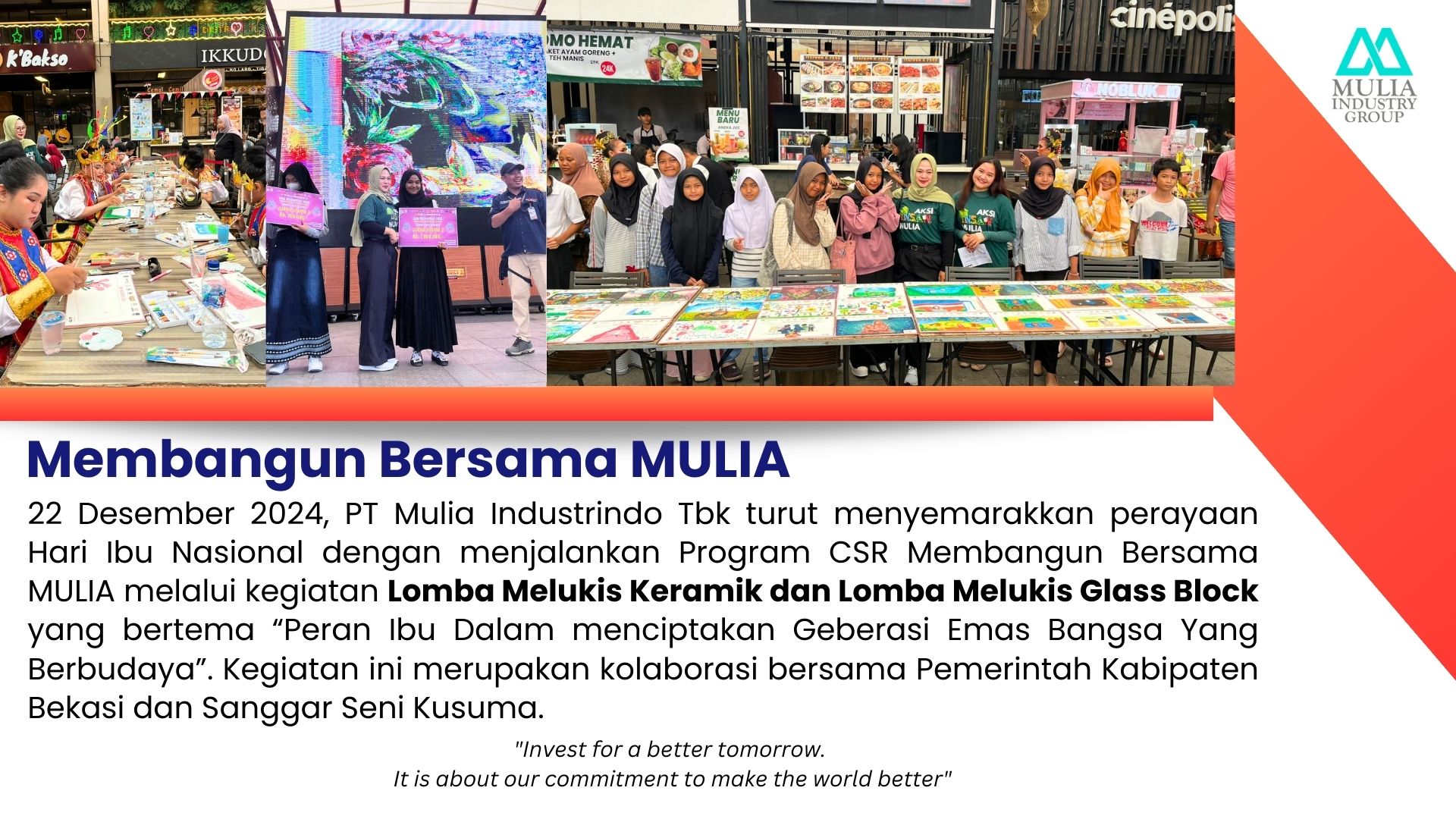 Membangun Bersama MULIA: Lomba Melukis Keramik & Glass Block