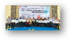 Pemberian susu UHT, Alat Kesehatan, Signboard Posyandu, & Strecher Ambulance