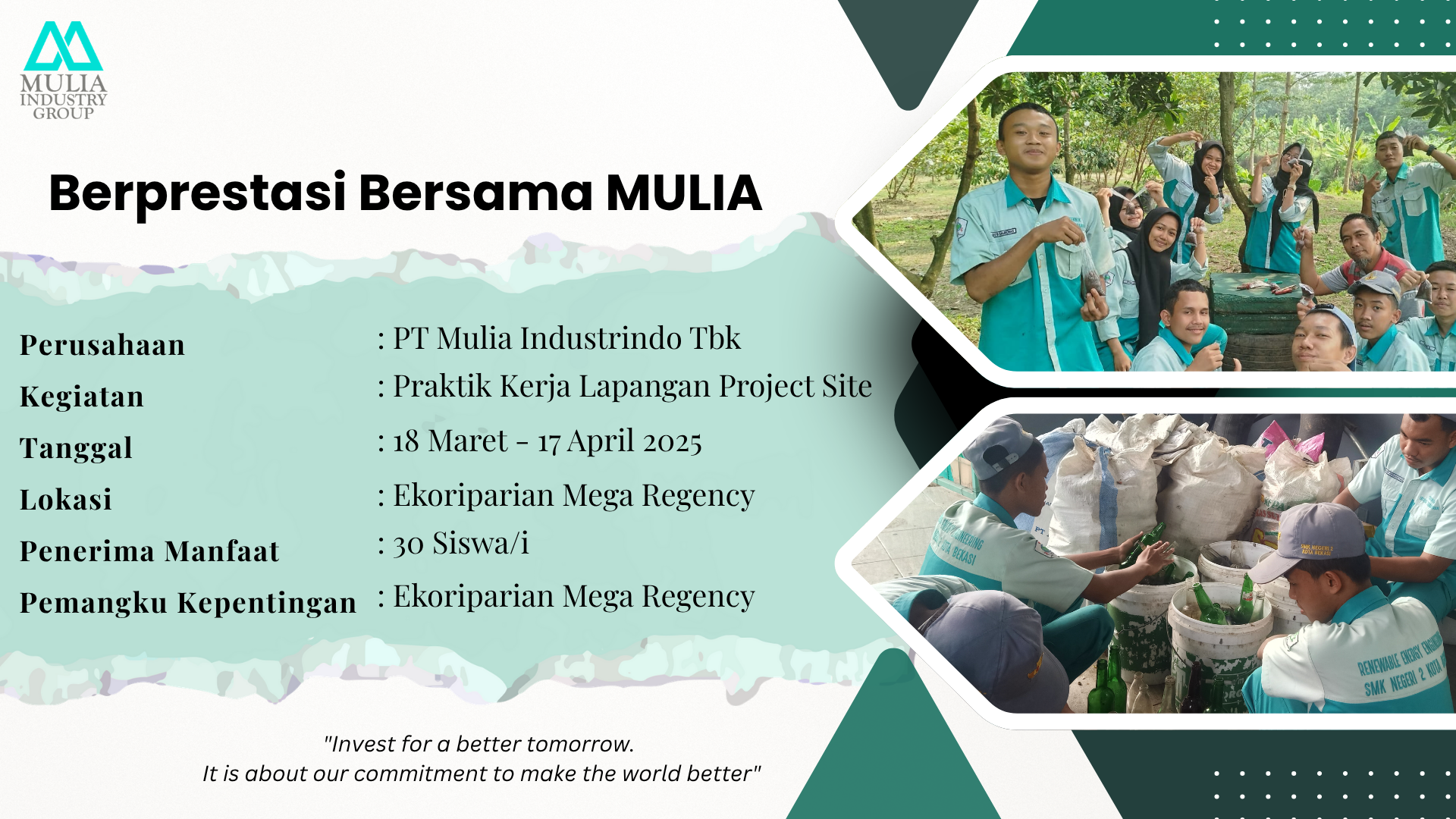 Berprestasi Bersama Mulia: PKL Project Site "Ekoriparian Mega Regency"