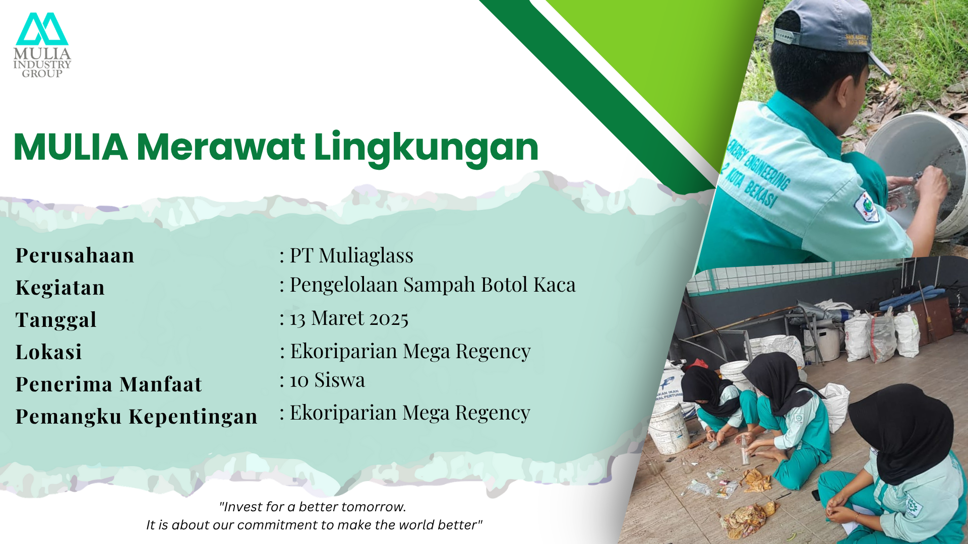 Berprestasi Bersama Mulia: Edukasi Pengelolaan cullet